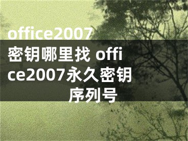 office2007密钥哪里找 office2007永久密钥序列号