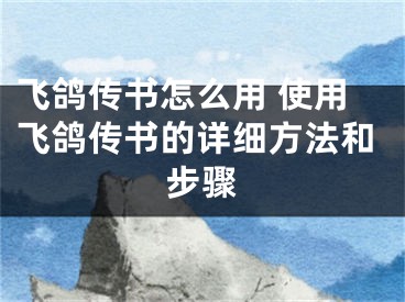 飞鸽传书怎么用 使用飞鸽传书的详细方法和步骤