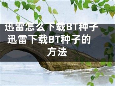 迅雷怎么下载BT种子 迅雷下载BT种子的方法