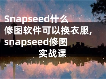 Snapseed什么修图软件可以换衣服,snapseed修图实战课