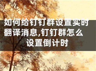 如何给钉钉群设置实时翻译消息,钉钉群怎么设置倒计时