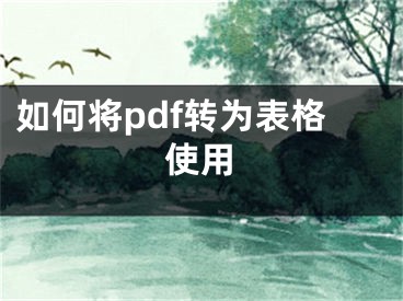 如何将pdf转为表格使用