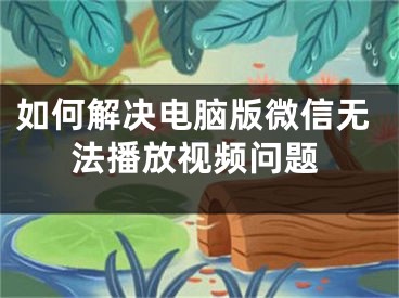 如何解决电脑版微信无法播放视频问题