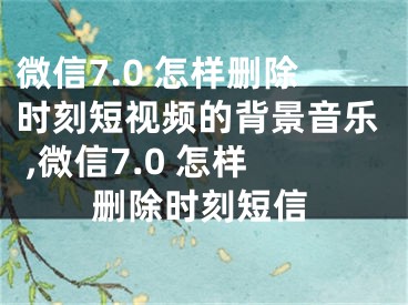 微信7.0 怎样删除时刻短视频的背景音乐 ,微信7.0 怎样删除时刻短信