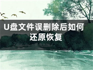 U盘文件误删除后如何还原恢复