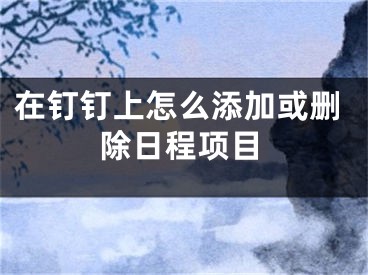 在钉钉上怎么添加或删除日程项目