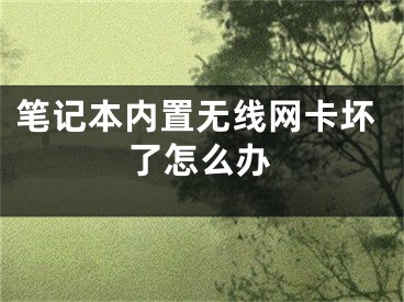 笔记本内置无线网卡坏了怎么办