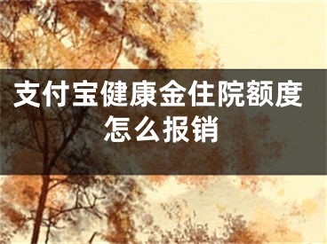 支付宝健康金住院额度怎么报销