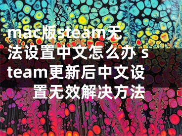 mac版steam无法设置中文怎么办 steam更新后中文设置无效解决方法