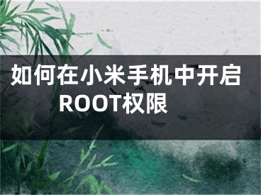 如何在小米手机中开启ROOT权限