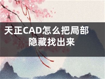 天正CAD怎么把局部隐藏找出来