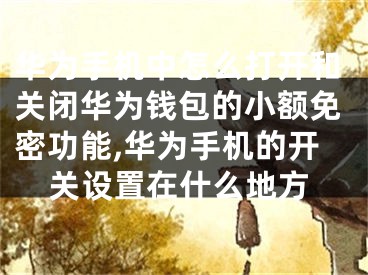 华为手机中怎么打开和关闭华为钱包的小额免密功能,华为手机的开关设置在什么地方
