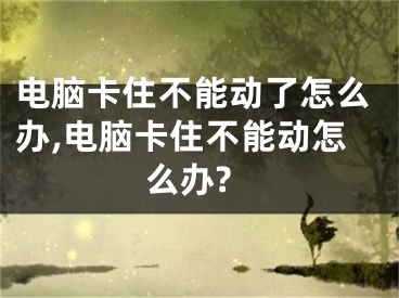 电脑卡住不能动了怎么办,电脑卡住不能动怎么办?