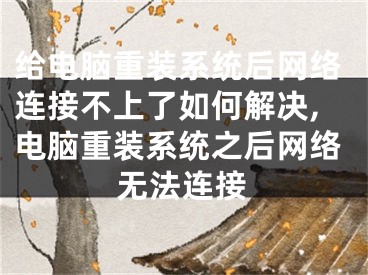 给电脑重装系统后网络连接不上了如何解决,电脑重装系统之后网络无法连接
