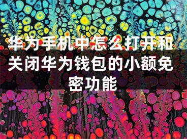 华为手机中怎么打开和关闭华为钱包的小额免密功能