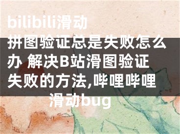 bilibili滑动拼图验证总是失败怎么办 解决B站滑图验证失败的方法,哔哩哔哩滑动bug