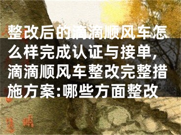 整改后的滴滴顺风车怎么样完成认证与接单,滴滴顺风车整改完整措施方案:哪些方面整改