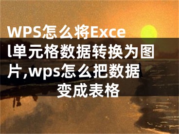 WPS怎么将Excel单元格数据转换为图片,wps怎么把数据变成表格
