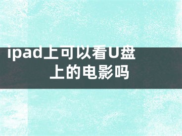 ipad上可以看U盘上的电影吗