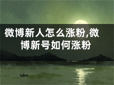 微博新人怎么涨粉,微博新号如何涨粉