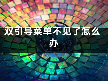 双引导菜单不见了怎么办