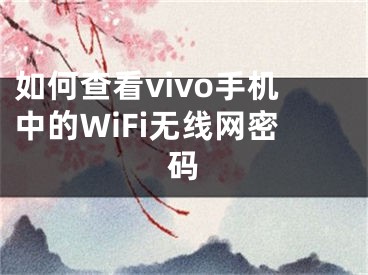 如何查看vivo手机中的WiFi无线网密码