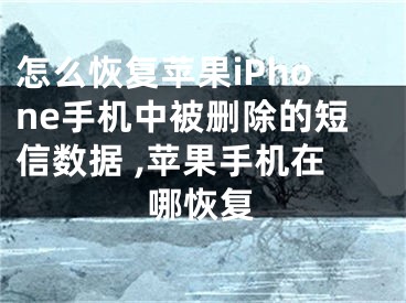 怎么恢复苹果iPhone手机中被删除的短信数据 ,苹果手机在哪恢复