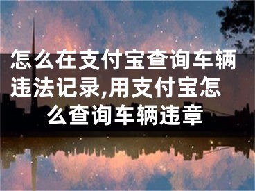 怎么在支付宝查询车辆违法记录,用支付宝怎么查询车辆违章