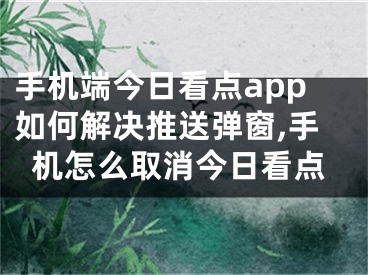 手机端今日看点app如何解决推送弹窗,手机怎么取消今日看点
