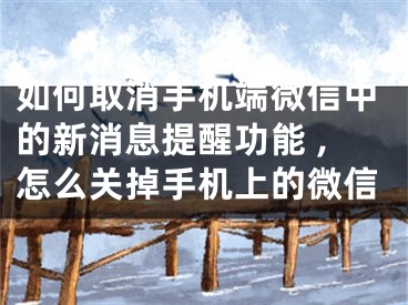 如何取消手机端微信中的新消息提醒功能 ,怎么关掉手机上的微信