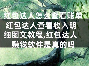 红包达人怎么查看账单 红包达人查看收入明细图文教程,红包达人赚钱软件是真的吗