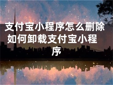 支付宝小程序怎么删除 如何卸载支付宝小程序