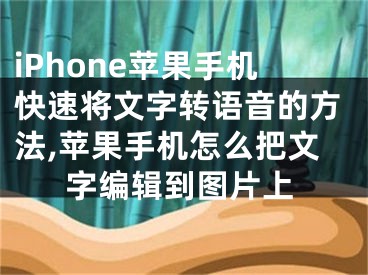 iPhone苹果手机快速将文字转语音的方法,苹果手机怎么把文字编辑到图片上
