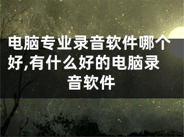 电脑专业录音软件哪个好,有什么好的电脑录音软件
