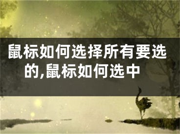 鼠标如何选择所有要选的,鼠标如何选中