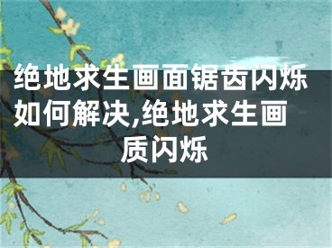 绝地求生画面锯齿闪烁如何解决,绝地求生画质闪烁
