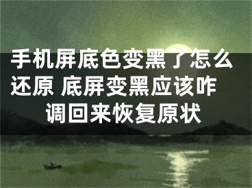 手机屏底色变黑了怎么还原 底屏变黑应该咋调回来恢复原状