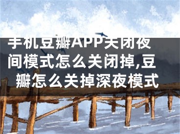 手机豆瓣APP关闭夜间模式怎么关闭掉,豆瓣怎么关掉深夜模式
