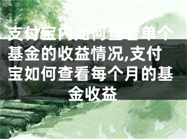 支付宝内如何查看单个基金的收益情况,支付宝如何查看每个月的基金收益