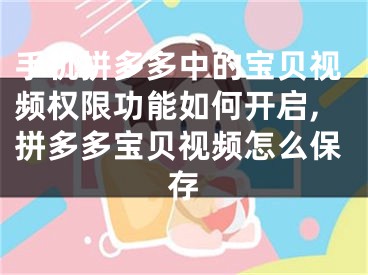 手机拼多多中的宝贝视频权限功能如何开启,拼多多宝贝视频怎么保存