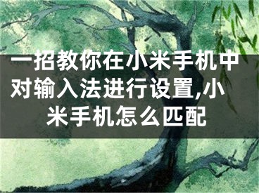 一招教你在小米手机中对输入法进行设置,小米手机怎么匹配