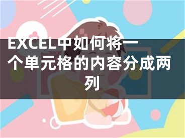 EXCEL中如何将一个单元格的内容分成两列