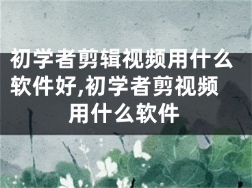 初学者剪辑视频用什么软件好,初学者剪视频用什么软件