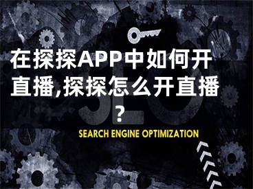 在探探APP中如何开直播,探探怎么开直播?