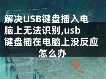 解决USB键盘插入电脑上无法识别,usb键盘插在电脑上没反应怎么办
