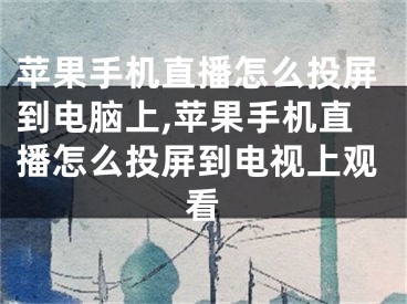 苹果手机直播怎么投屏到电脑上,苹果手机直播怎么投屏到电视上观看