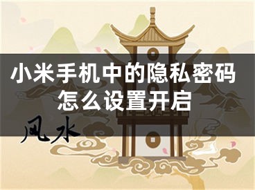 小米手机中的隐私密码怎么设置开启