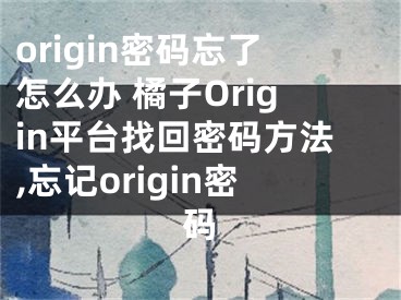 origin密码忘了怎么办 橘子Origin平台找回密码方法,忘记origin密码