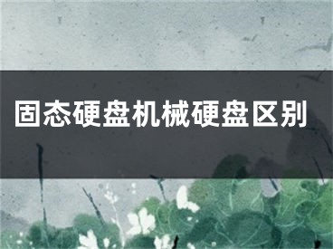 固态硬盘机械硬盘区别