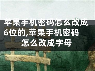 苹果手机密码怎么改成6位的,苹果手机密码怎么改成字母